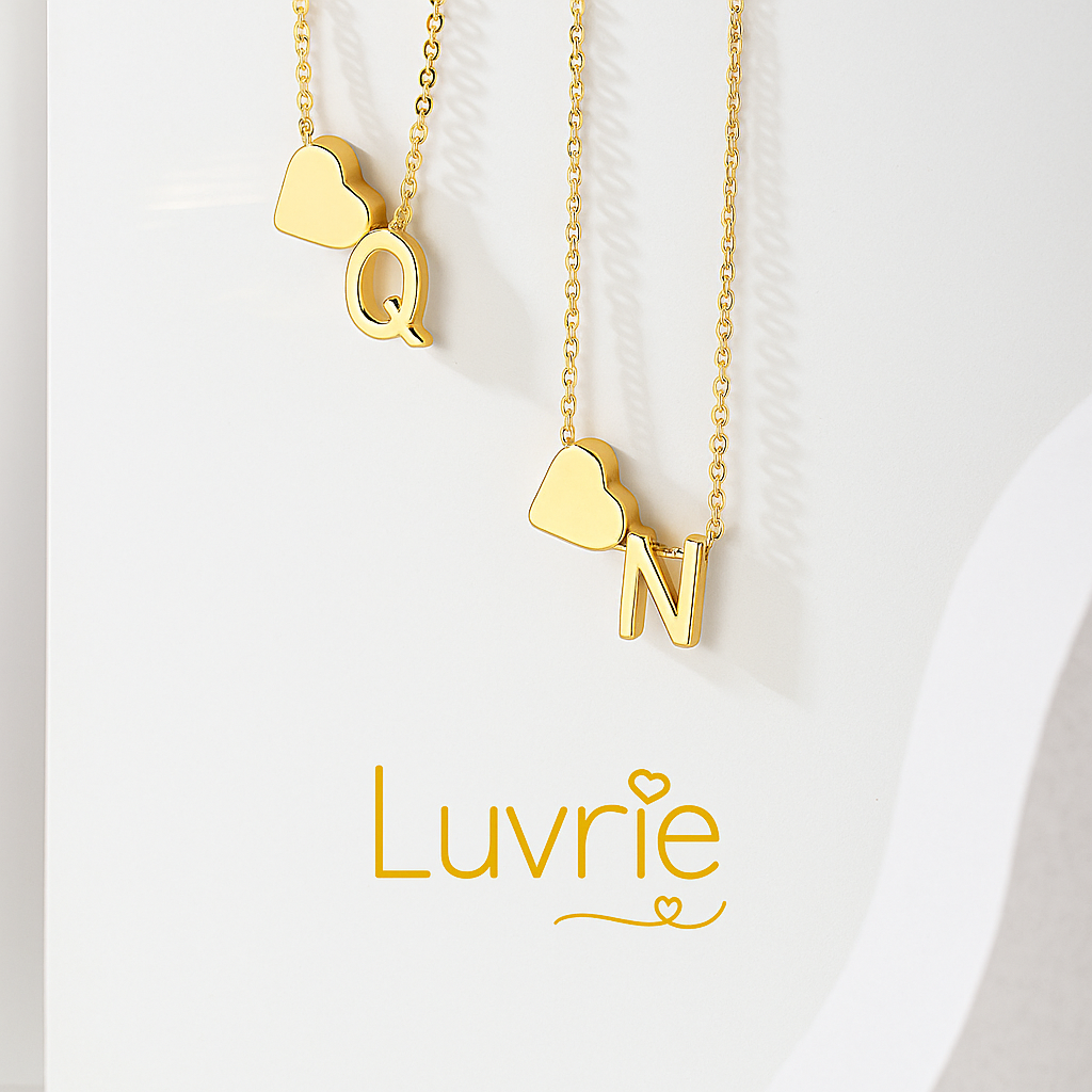 The Heart Pendant Initial Letter Necklace
