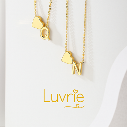 The Heart Pendant Initial Letter Necklace